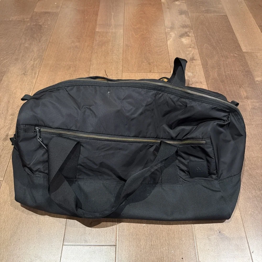 Adidas Black Nylon Gym Duffle Travel Bag 21x10